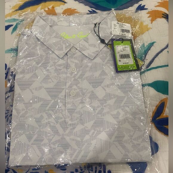 Robert Graham Men's Hydrus Performance Polo White - Picture 5 of 6